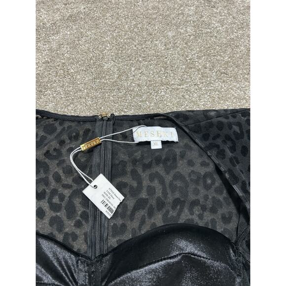 NEW Meshki black seara devore long sleeve corset top leopard mini dress size XL - Picture 6 of 10